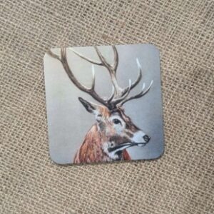 Red Deer Stag Coaster (Grey)