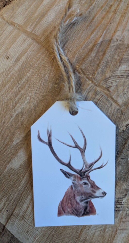 Red Stag Gift tag
