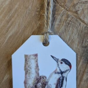 Great Spotted Woodpecker Gift Tag