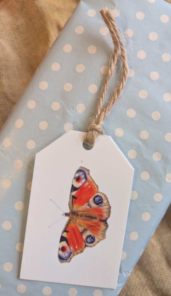 Red Admiral Butterfly Gift Tag - Image 2