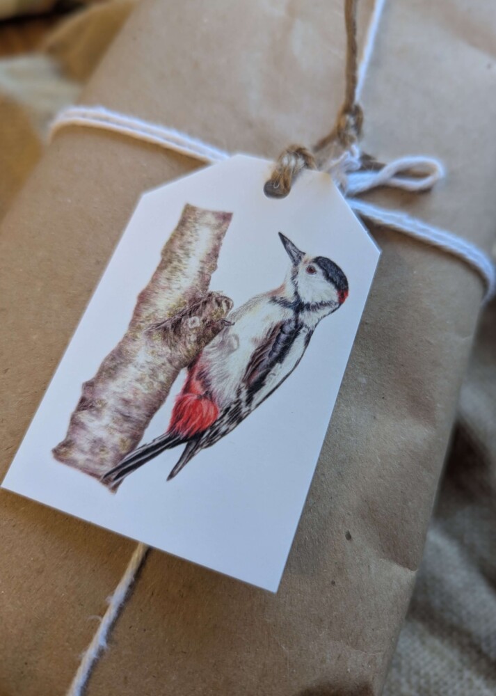 Great Spotted Woodpecker Gift Tag - Image 2