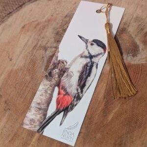 Great spotted woodpecker bookmark