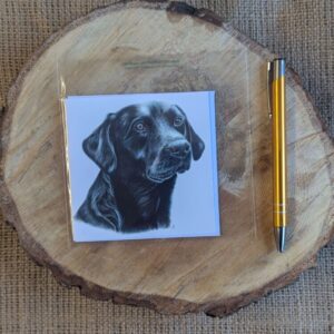 Black Labrador Square Notelet