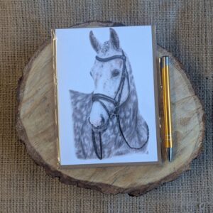 Dapple Grey Horse Portrait Card