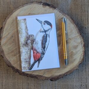 Great Spotted Woodpecker Portrait Notelet